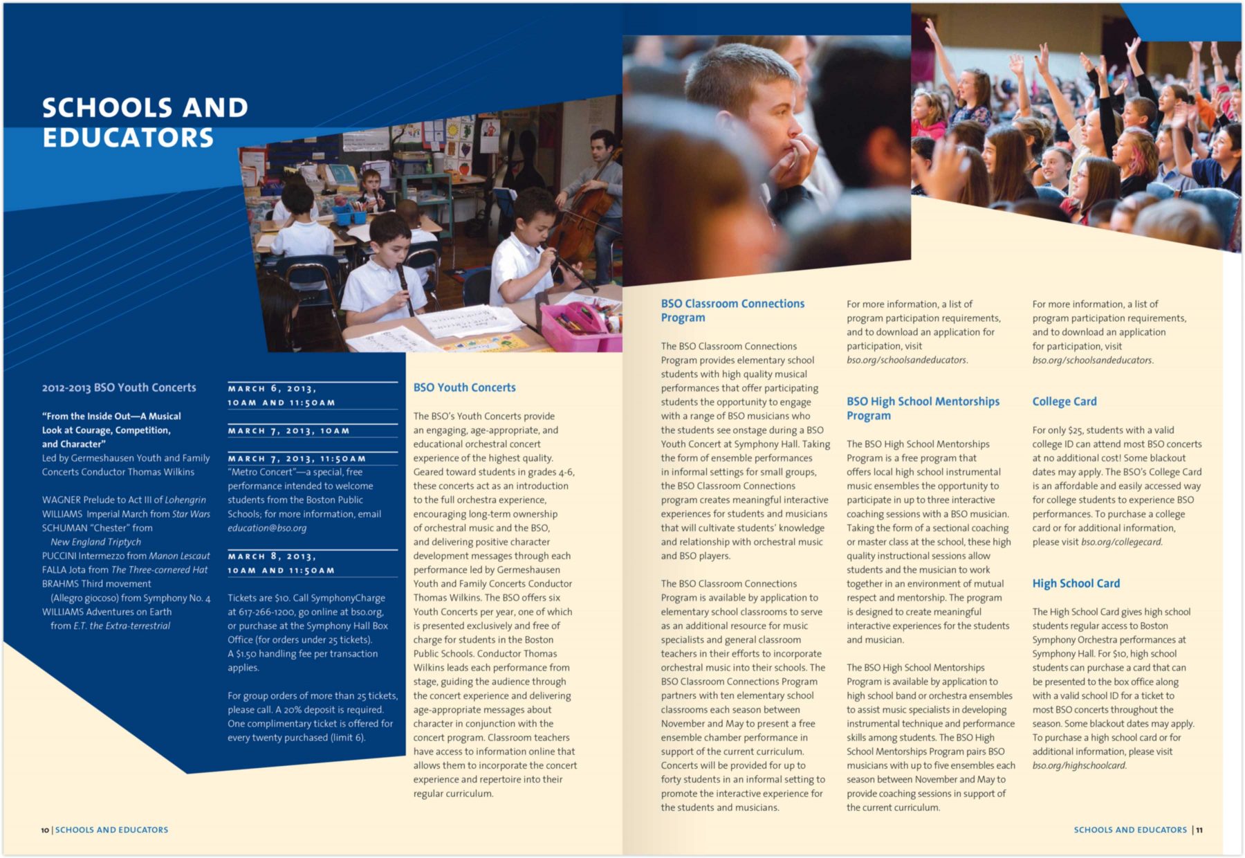 Boston Symphony Orchestra Education and Community Engagement Programs brochure