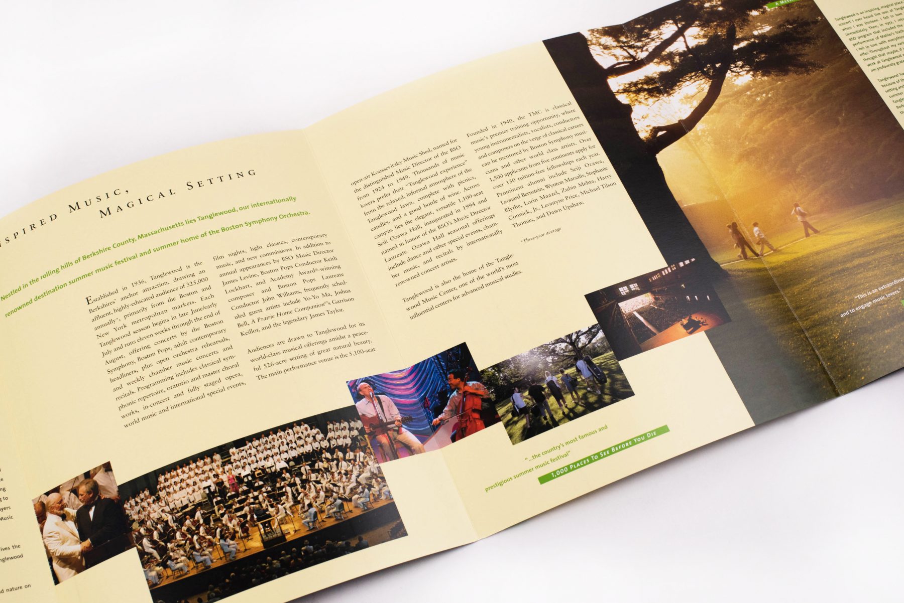 Boston Symphony Orchestra Tanglewood brochure interior spread