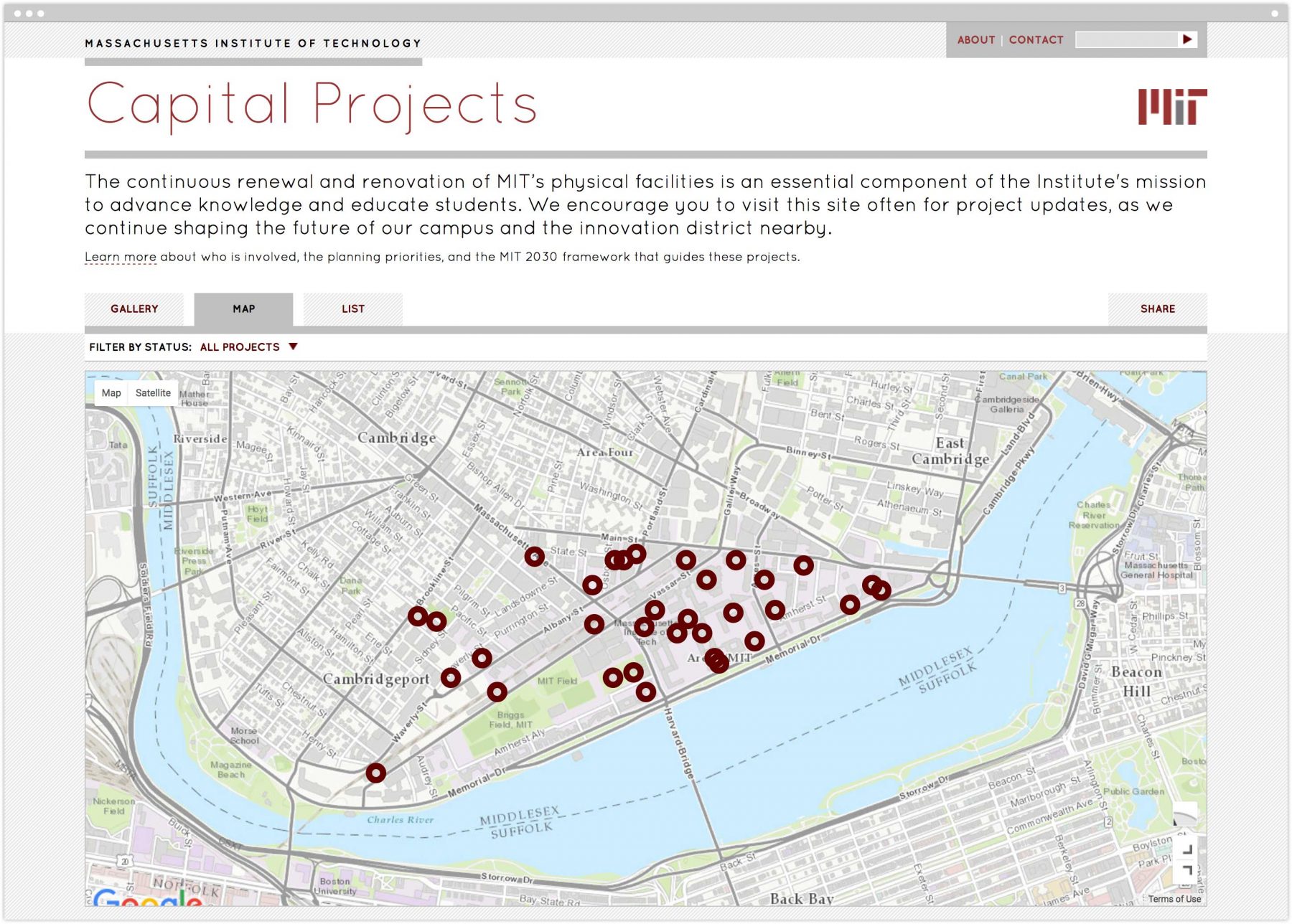 MIT Capital Projects interactive map
