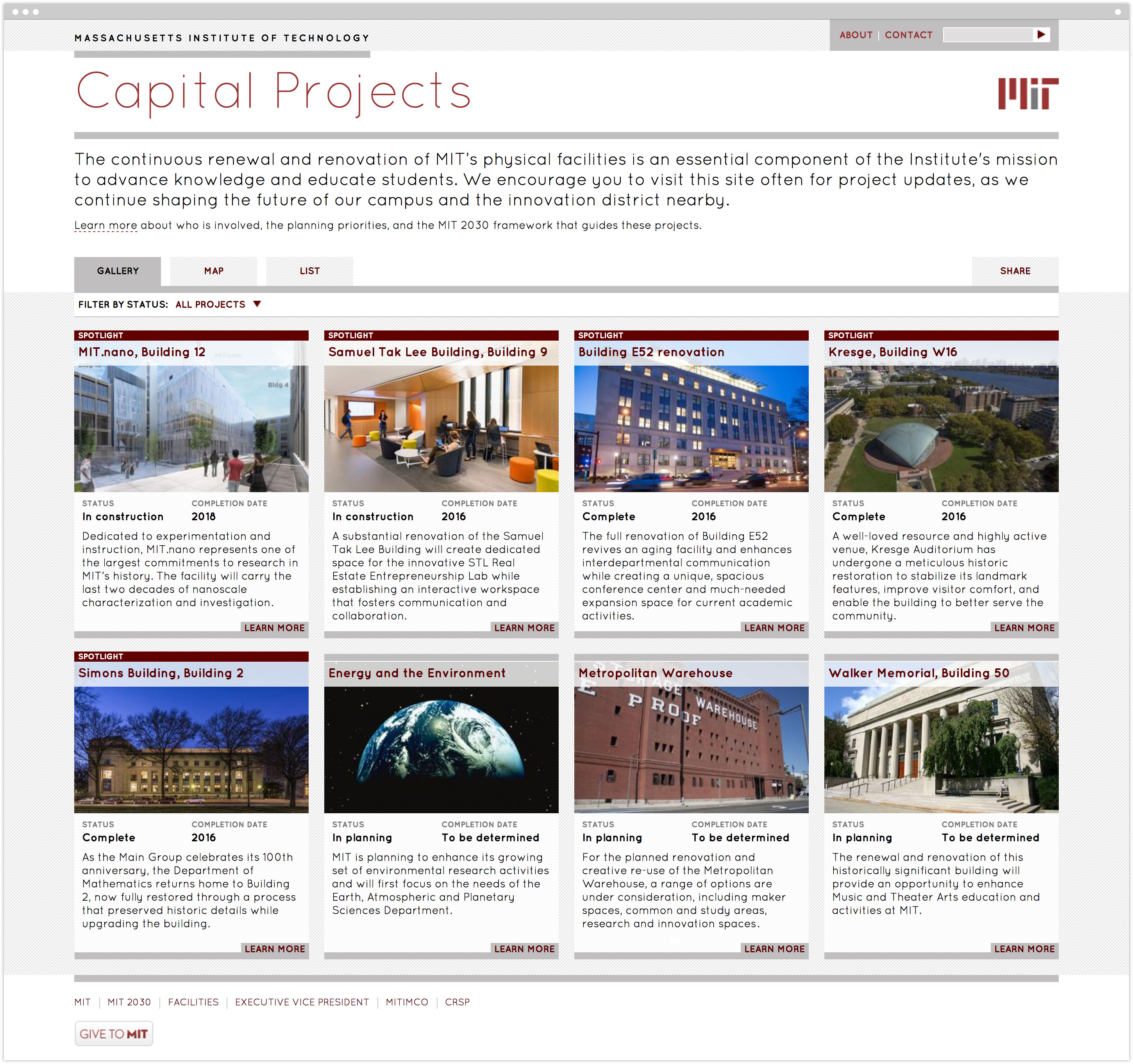 MIT Capital Projects gallery