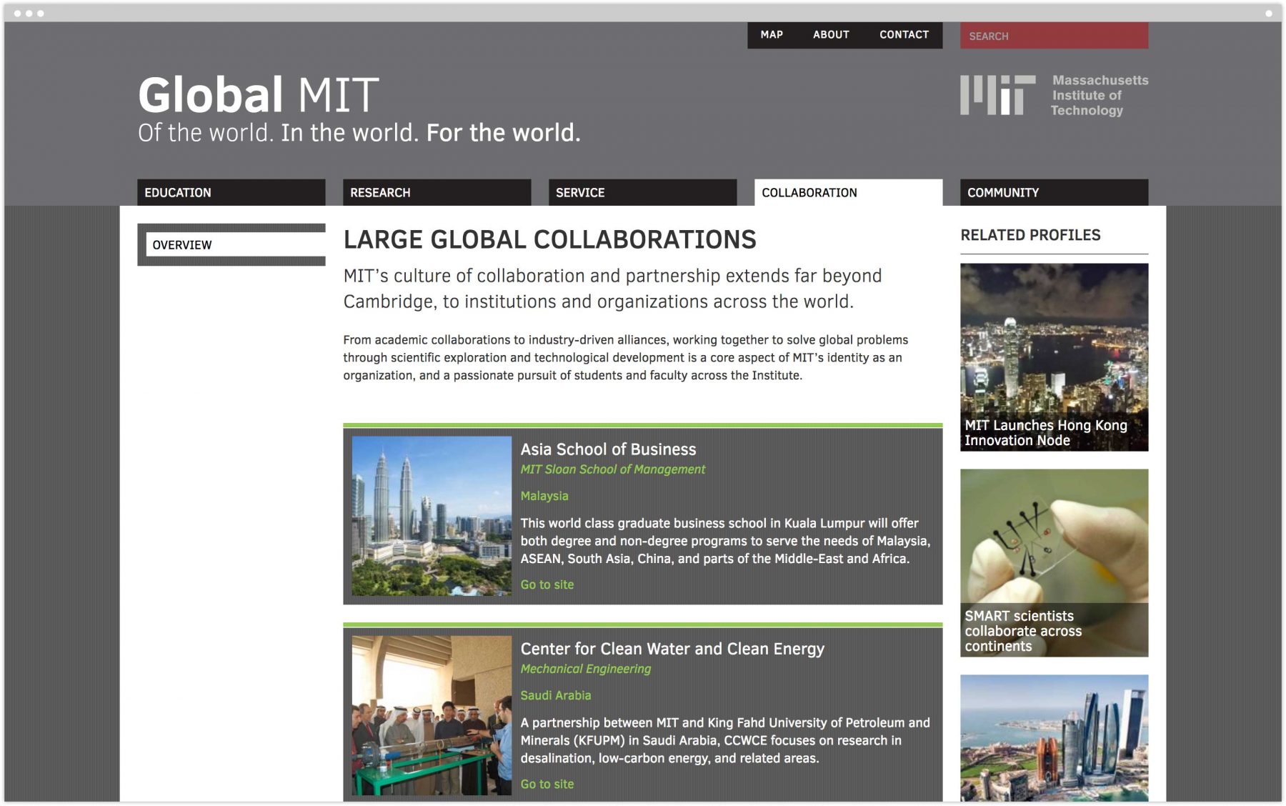 MIT Global Large Global Collaborations interior page