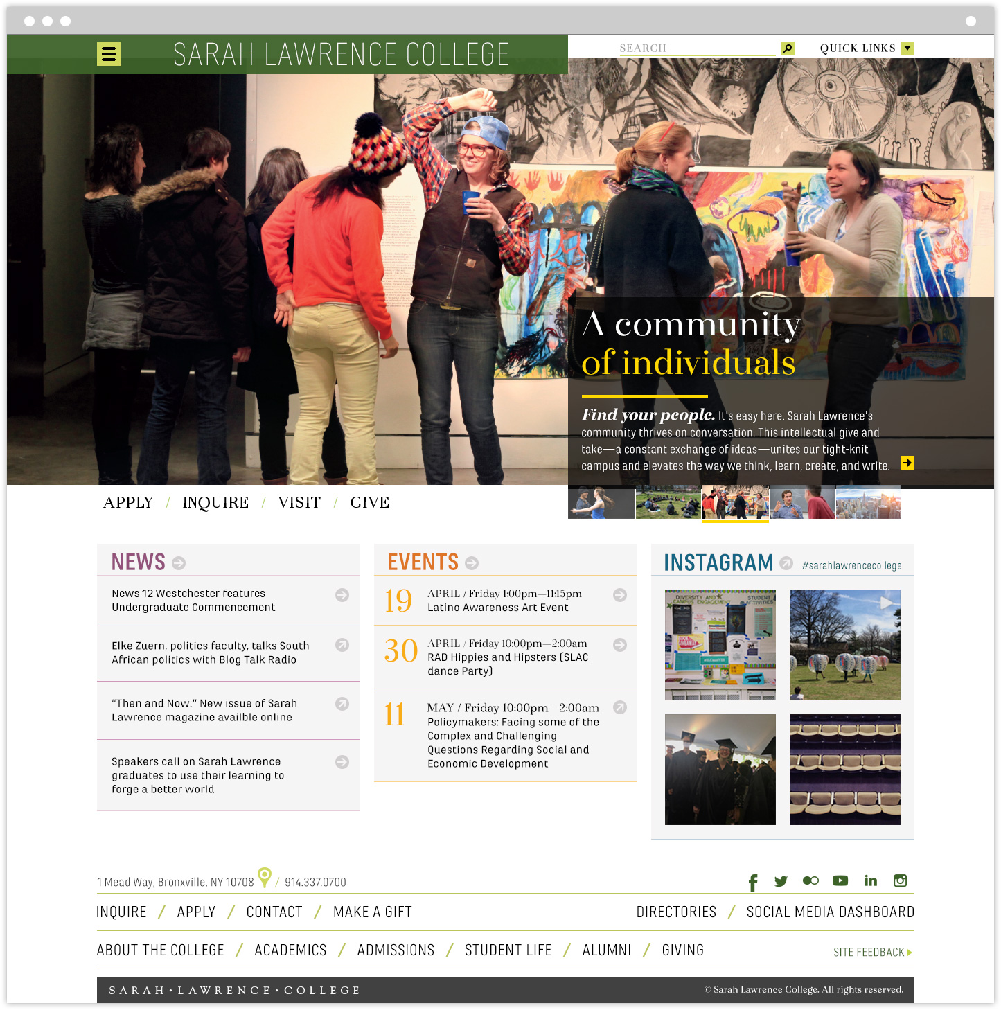 Sarah Lawrence College homepage